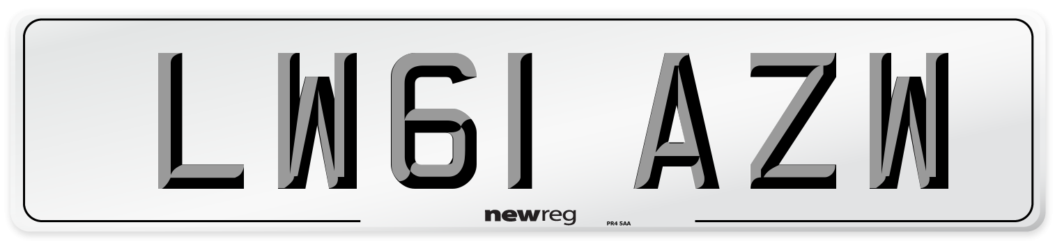 LW61 AZW Number Plate from New Reg